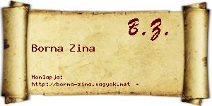 Borna Zina névjegykártya